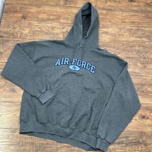Champion Air Force Sweatshirt Adult XL Embroidered Gray Hoodie Y2K Script Letter